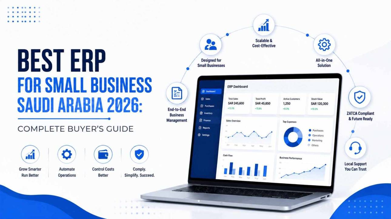 Compare the best ERP software for small businesses in Saudi Arabia in 2026. ZATCA-ready ERPNext, Odoo, SAP B1, Dynamics 365 and local options reviewed by a 16-year ERP consultant.