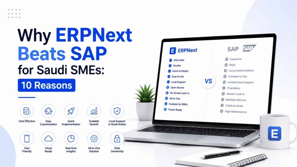 A factual comparison of ERPNext and SAP Business One for Saudi SMEs: licensing, cost, implementation speed, ZATCA readiness, and when SAP still makes sense.