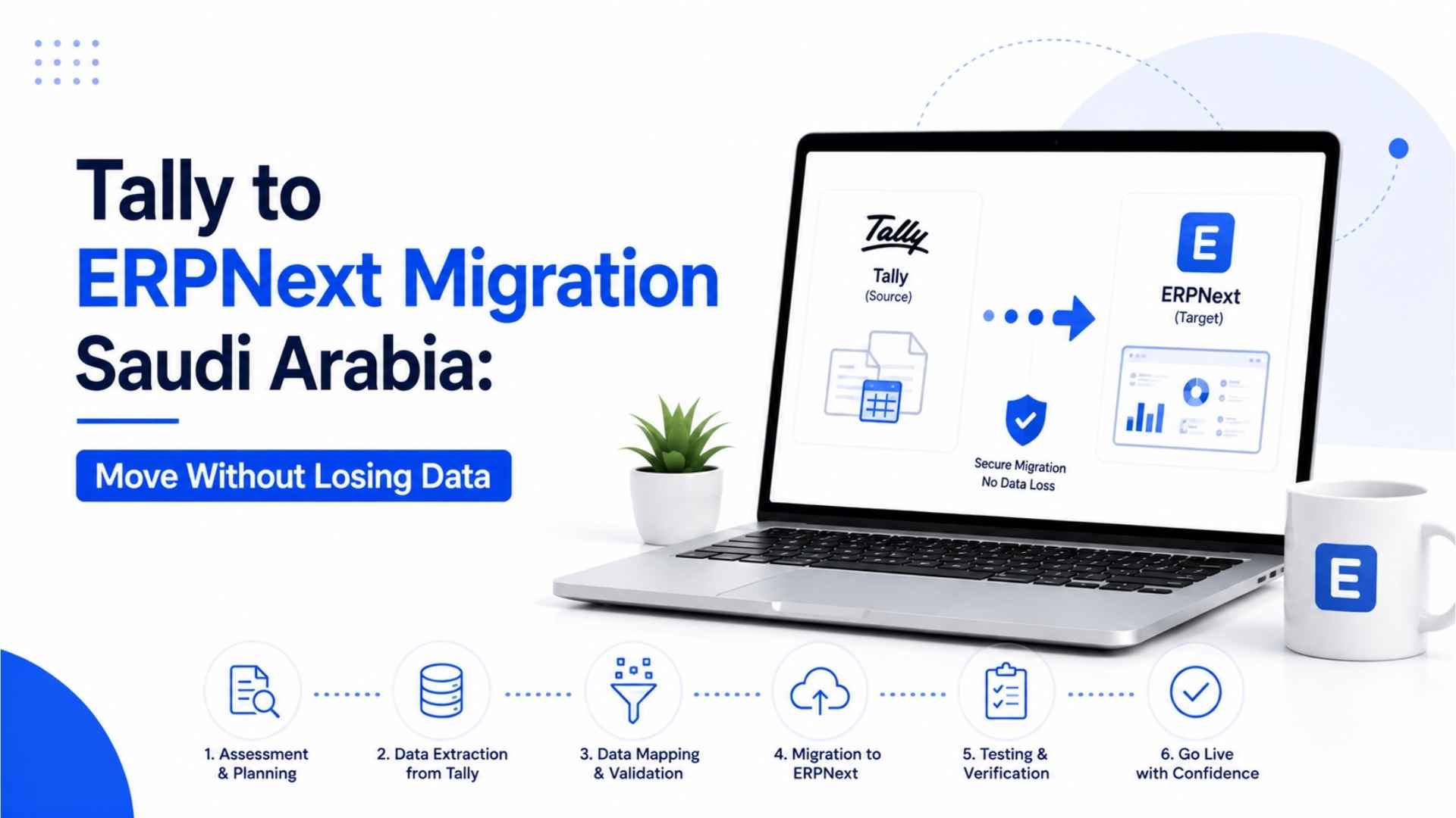 A step-by-step guide to migrating from Tally to ERPNext in Saudi Arabia: what to export, how to map your chart of accounts, and how to avoid losing financial history.