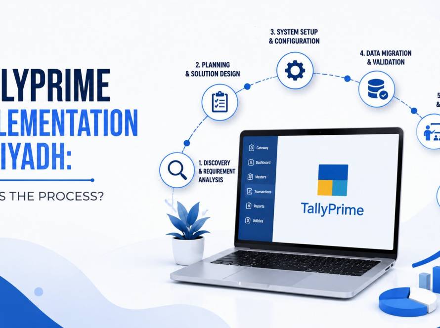 Step-by-step TallyPrime setup process for businesses in Riyadh. Learn the exact implementation stages, ZATCA e-invoicing integration, data migration and go-live timeline.