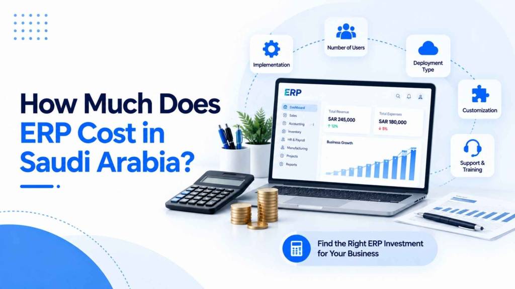 Real, sourced 2026 pricing for ERPNext, TallyPrime, Zoho Books, Odoo, SAP Business One, and Daftra in Saudi Arabia, in SAR, with what actually drives your total cost.