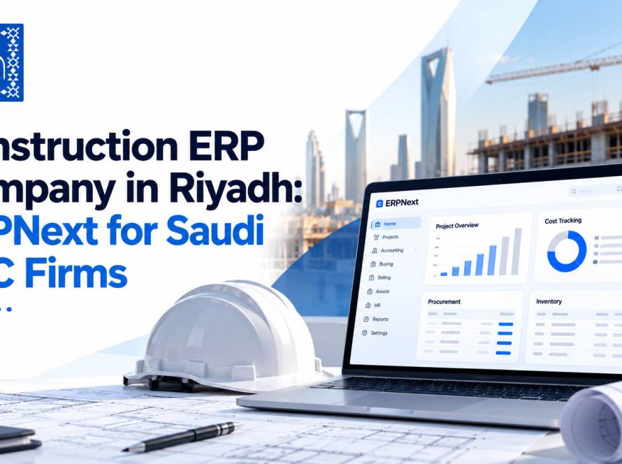 Choosing a construction ERP company in Riyadh? How ERPNext handles project costing, progress billing, retention, subcontractors and ZATCA VAT for Saudi EPC firms.